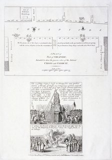 The destruction of the Cheapside Cross, London, 1809.  Artist: Anon