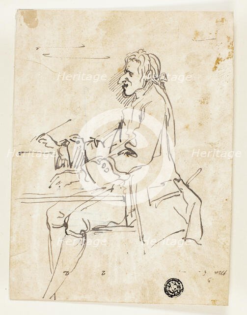 Caricature of Man Writing, n.d. Creators: Carlo Marchionni, Pier Leone Ghezzi.