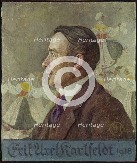 Portrait of the poet Erik Axel Karlfeldt (1864-1931), 1918.
