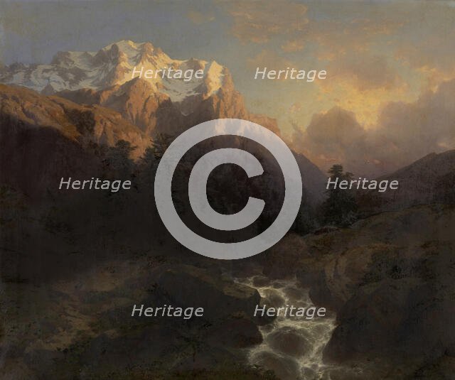 The Wetterhorn, mid-19th century. Creator: Alexandre Calame.