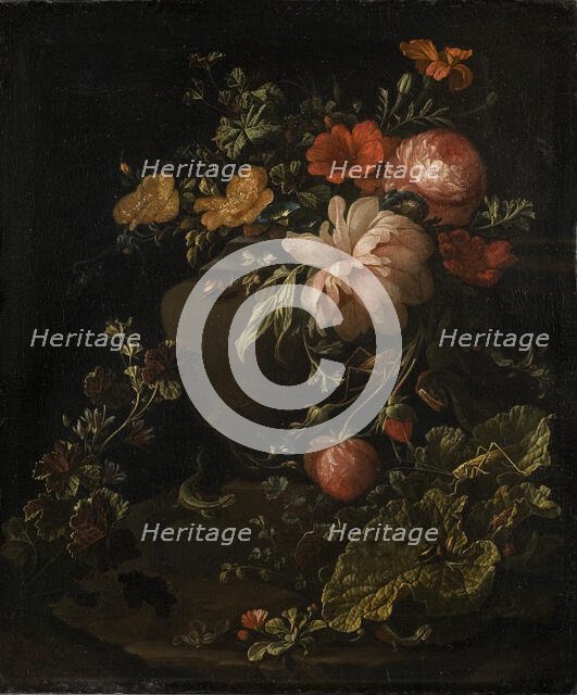 Flowers, Lizards and Insects, late 17th-early 18th century. Creator: Elias Van Den Broeck.