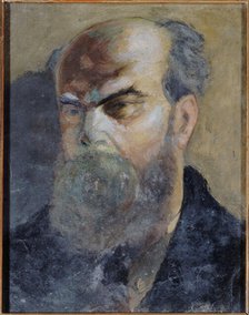 Portrait of Paul Verlaine (1844-1896), poet, c1885. Creators: Paul Verlaine, Frederic Auguste Cazals.