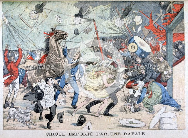 Circus tent blown away, Saint Etienne, France, 1903. Artist: Unknown