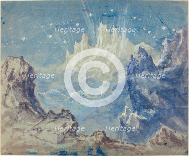 Fantastic Mountainous Landscape with a Starry Sky. Creator: Robert Caney.