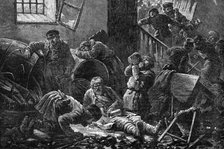 Ill-treatment of the Jews in Russia: plundering a brandy shop at Kiev, 1881. Creator: Unknown.