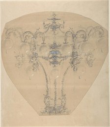 Design for a Gas Chandelier, 1850-70. Creator: Anon.