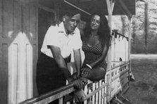 Sergey Efron with daughter Ariadne, 1930s.