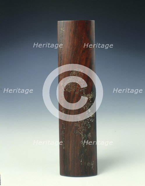 Wooden wrist rest, Qing dynasty, China, 18th century. Artist: Unknown