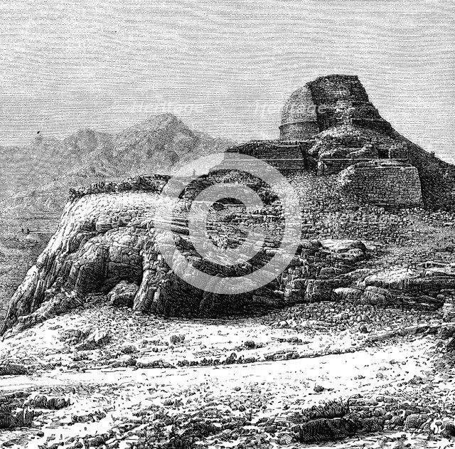 A ruined tope (stupa) in the Khyber Pass, Pakistan/Afhanistan, 1895. Artist: Unknown