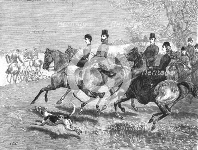 ''T.R.H. The Prince and Princess of Wales with their family in the Hunting Field', 1891. Creator: Unknown.