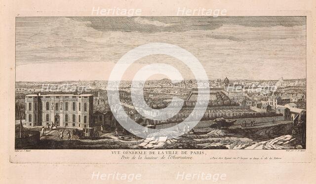 Overview of the city of Paris, from the top of the Observatory, c1750. Creator: Rigaud, Jean-Baptiste (1720-?).