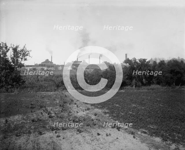 Viaduct and bottle works, Streator, Ill., 1901 Oct 11. Creator: Unknown.