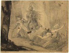 Theodore Meets in the Wood the Specter of His Ancestor Guido Cavalcanti, Chasing..., 1783. Creator: Henry Fuseli.