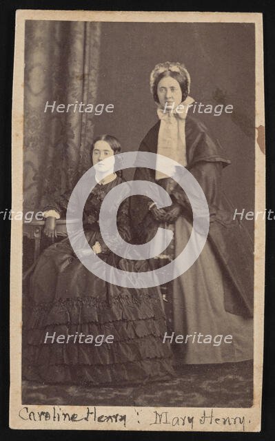 Portrait of Caroline Henry (1839-1920) and Mary Anna Henry (1834-1903), Circa 1860s. Creator: Unknown.