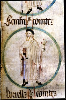 Sunyer I (c.890 - 950), count of Barcelona, Gerona and Ausona, son of Guifre I 'the Hairy', minia…