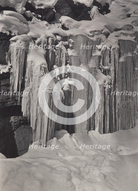 Icicles on the road to Murren, Switzerland, 1920s. Creator: Harry Moult.