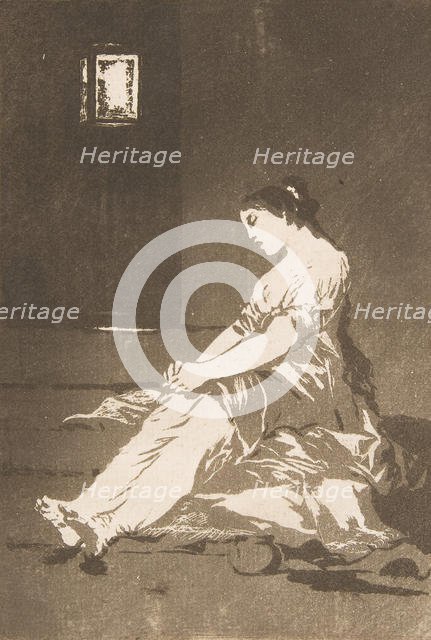 Plate 32 from 'Los Caprichos':Because she was susceptible (Por que fue sensible.), 1799. Creator: Francisco Goya.