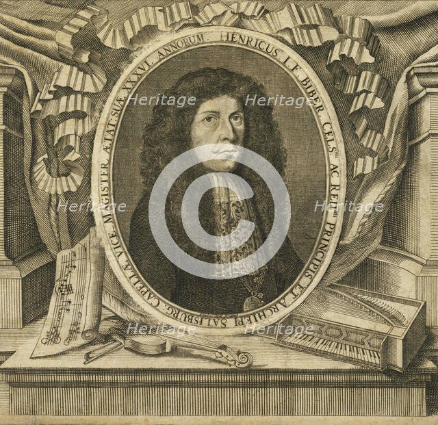 Portrait of Heinrich Ignaz Franz Biber (1644-1704), . Creator: Seel, Paul (1642-1695).