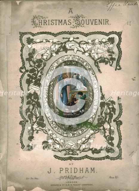 'A Christmas Souvenir', cover page to sheet music, c1860s. Artist: Unknown.