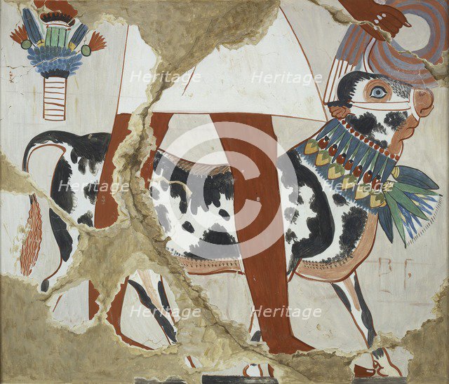 Copy of wall painting from private tomb 226 of Heqareshu , Thebes (I, 1, 327), 20th century. Artist: Anna (Nina) Macpherson Davies.