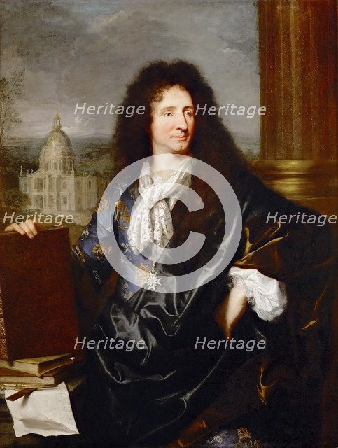 Portrait of Jules Hardouin-Mansart (1646-1701). Artist: Rigaud, Hyacinthe François Honoré (1659-1743)