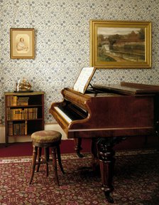 Emma Darwin's piano in the drawing room at Down House, Downe, Greater London, 1998. Artist: J Bailey