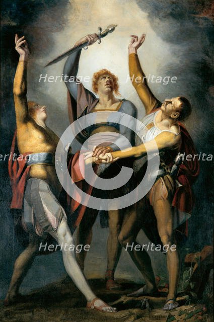 The three confederates in the oath on the Rütli, 1779-1781. Creator: Füssli (Fuseli), Johann Heinrich (1741-1825).