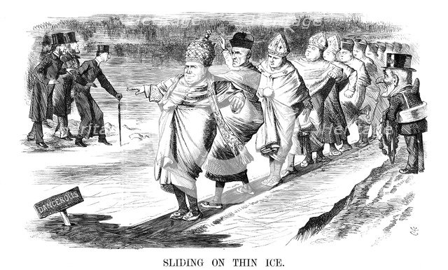 'Sliding on Thin Ice', 1869. Artist: John Tenniel