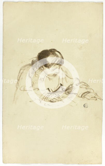 Boy Writing or Sketching, c. 1830. Creators: Thomas Jones Barker, Thomas Barker.