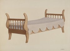 Sleigh Bed, c. 1940. Creator: Joe Brennan.