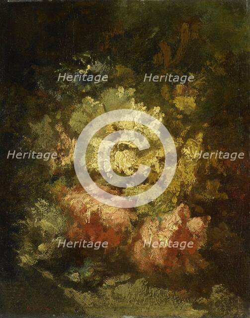 Still Life with White and Red Roses, 1860-1876. Creator: Narcisse Virgile Diaz de la Pena.