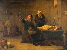 A medical practitioner examining a urine flask, c1680s. Creator: Teniers, David, 1610-1690 (After).