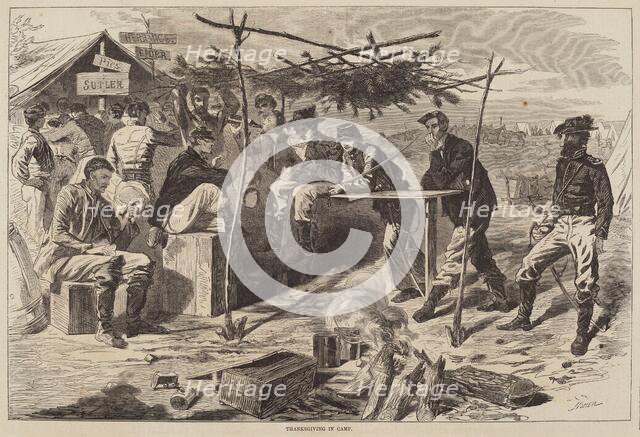 Thanksgiving in Camp, published 1862. Creator: Winslow Homer.
