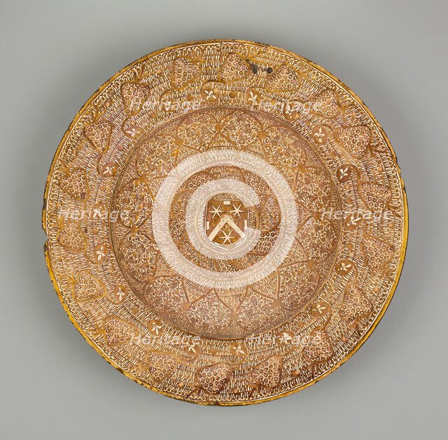 Plate with Unidentified Coat of Arms, Valencia, Comunidad, 1500/25. Creator: Unknown.