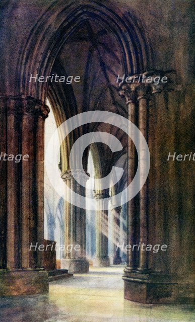 Interior of Lincoln Cathedral, 1924-1926. Artist: FP Dickinson