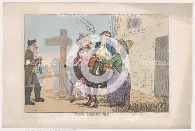 The Departure, April 29, 1784., April 29, 1784. Creator: Thomas Rowlandson.