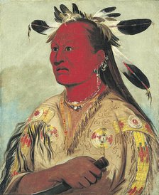 Stán-au-pat, Bloody Hand, Chief of the Tribe, 1832. Creator: George Catlin.