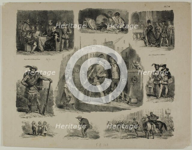 Sheet of Sketches, 1829. Creator: Auguste Raffet.