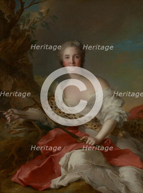 Portrait of Madame Bonnier de la Mosson as Diana (Constance-Gabrielle-Magdeleine du..., 1742. Creator: Jean-Marc Nattier.