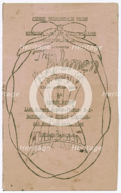 Program for The Women at Forest Neighborhood House, 1946.  Creator: Unknown.