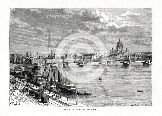The River Neva, St Petersburg, 1879. Artist: C Laplante