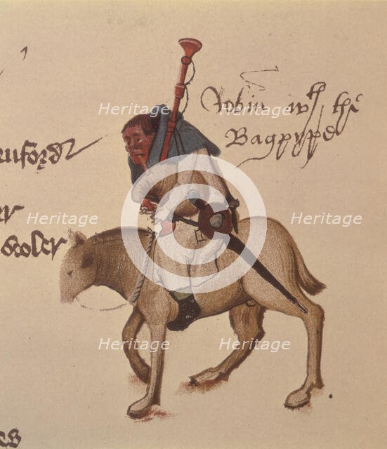 The red faced miller playing the bagpipes, 1911. Creator: Unknown.