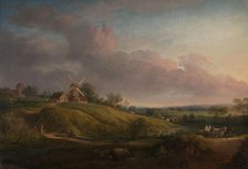 Landscape with a Church and a Mill, 1798. Creator: Jens Juel.