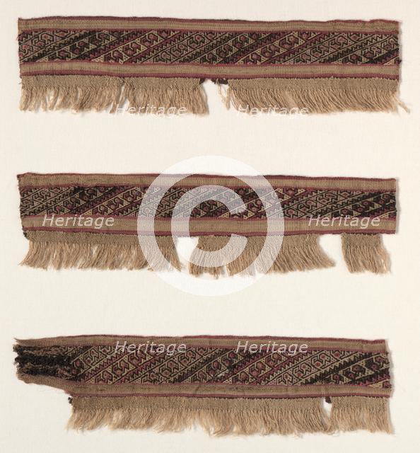 Three Fragments of a Border, c. 1100-1400. Creator: Unknown.