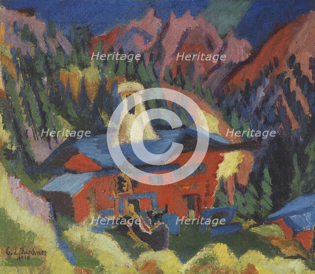 House on the Stafelalp, 1918-1919. Creator: Kirchner, Ernst Ludwig (1880-1938).