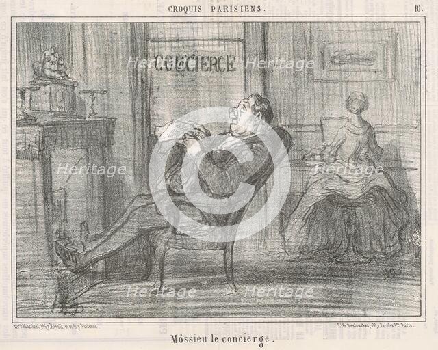 Mossieu le concierge, 19th century. Creator: Honore Daumier.