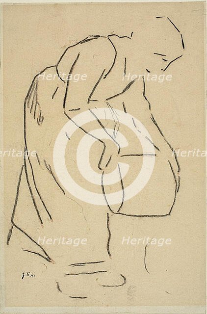 Woman Emptying a Pail, 1856/1857. Creator: Jean Francois Millet.