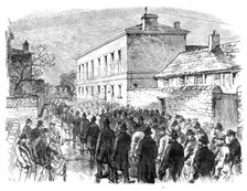 The Colliery Riots in Yorkshire: escorting prisoners to the courthouse at Barnsley, 1870. Creator: Unknown.