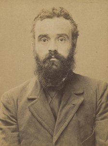 Luce. Maximilien. 36 ans, né le 13/3/58 à Paris VIIe. Artiste-peintre. Anarchiste. 6/7/94., 1894. Creator: Alphonse Bertillon.