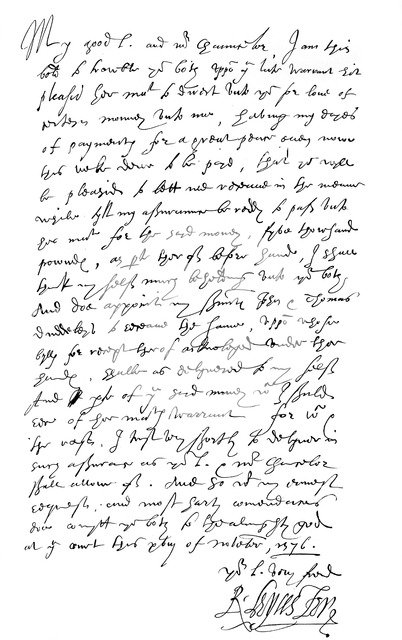 Letter by Robert Dudley, Earl of Leicester, to Lord Burghley and Sir Walter Mildmay, 1576 (1856).Artist: Frederick George Netherclift